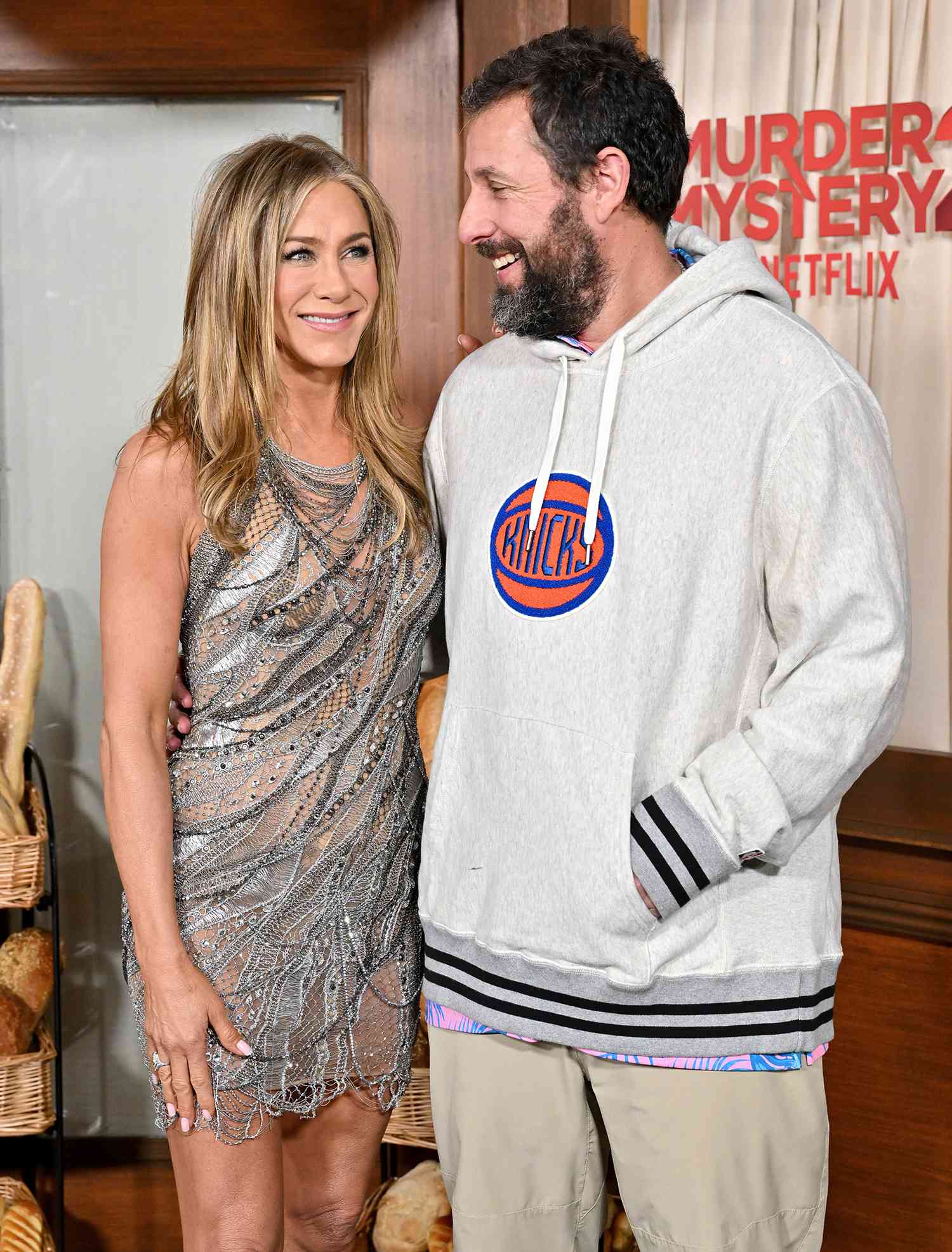 Jennifer Aniston and Adam Sandler attend the Los Angeles Premiere of Netflix's "Murder Mystery 2"