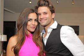 Katie Maloney (L) and Tom Schwartz attend Katie's Pucker and Pout launch party at Frederic Fekkai Hair Salon on July 30, 2015 in Beverly Hills, California