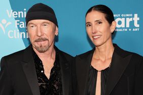 The Edge and Morleigh Steinberg attend the Venice Family Clinic's Inaugural HEART (Health + Art) Gala at 3Labs on May 11, 2024 in Culver City, California.