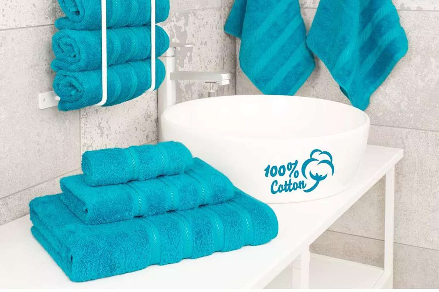 Target American Soft Linen 6 Piece Towel Set, 100% Cotton Bath Towels for Bathroom