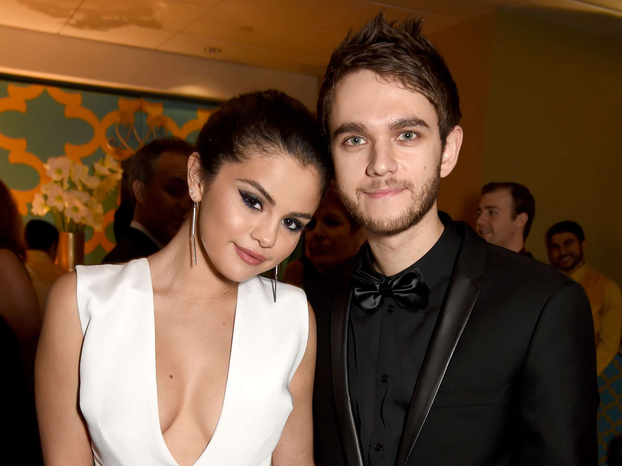 Selena Gomez (L) and musician Zedd attend HBO's Official Golden Globe Awards After Party at The Beverly Hilton Hotel on January 11, 2015 in Beverly Hills, California