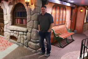 Travis Larson has made his basement into a disney-themed home Disneyland