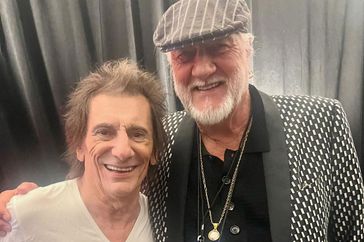 Mick Fleetwood Visits Ronnie Wood at Rolling Stones Concert