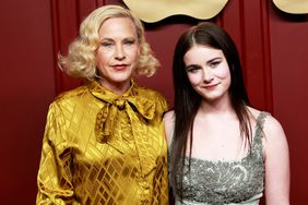 Patricia Arquette and Harlow Jane attend the Apple TV+ 75th Emmy Awards red carpet event in Los Angeles on January 15, 2024.