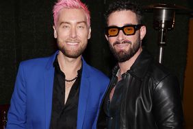 Lance Bass and Michael Turchin attend Justin Timberlake's 'EVERYTHING I THOUGHT IT WAS' Album Release Party on March 14, 2024 in West Hollywood, California. 