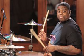 Drummer Aaron Spears plays during the taping of his instructional DVD 'Beyond The Chops' on May 28th, 2009 in Englewood, New Jersey, United States. 