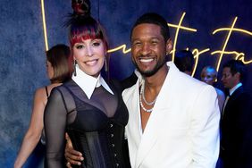 Jennifer Goicoechea and Usher attend the 2023 Vanity Fair Oscar Party
