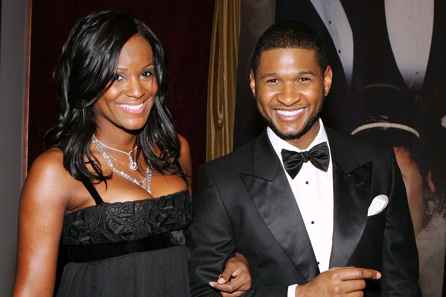 Usher Raymond arrives with girlfriend Tameka Foster at the 15th annual Trumpet Awards at the Bellagio January 22, 2007 in Las Vegas, Nevada