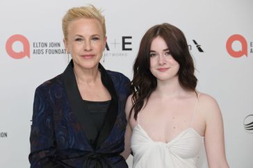 Patricia Arquette and Harlow Olivia Calliope Jane attend the Elton John AIDS Foundation's 32nd Annual Academy Awards Viewing Party on March 10, 2024 in West Hollywood, California.
