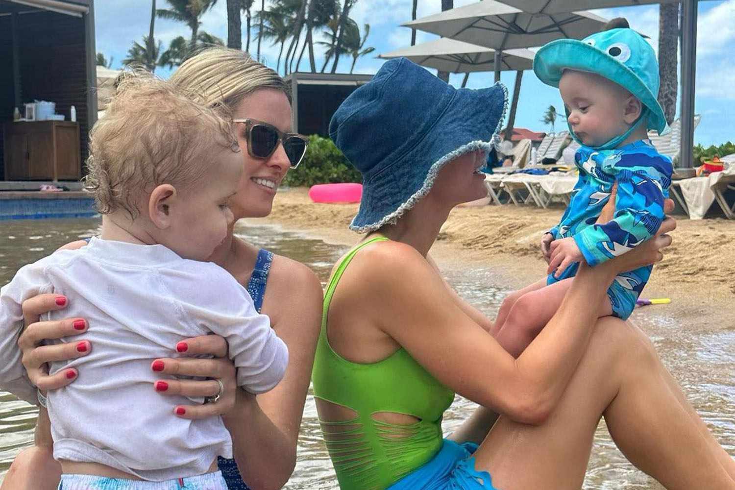 Nicky Paris Hilton instagram with sons at beach