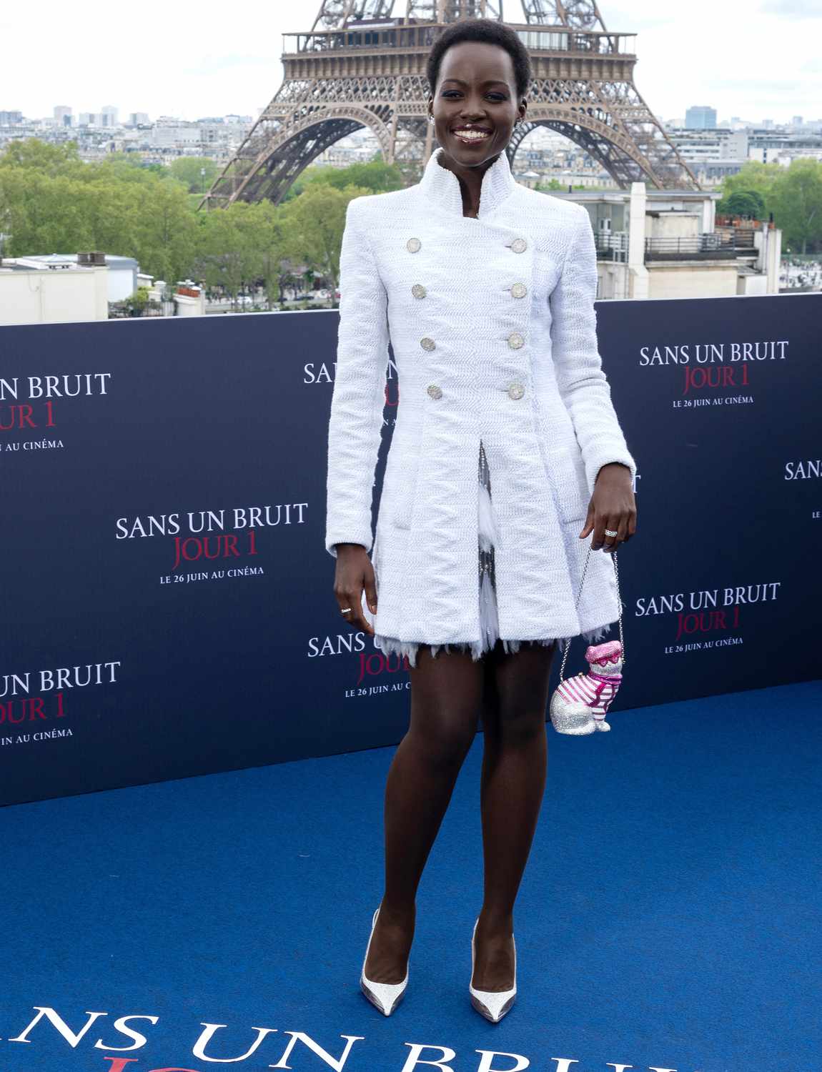 Lupita Nyong'o attends a photocall in support of "A Quiet Place: Day One" at Shangri-La Hotel Paris on April 30, 2024, in 