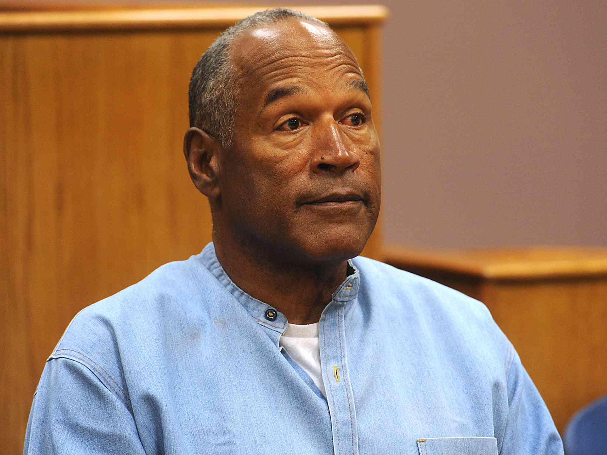 O.J. Simpson listens during a parole hearing at Lovelock Correctional Center in Lovelock, Nevada on July 20, 2017.