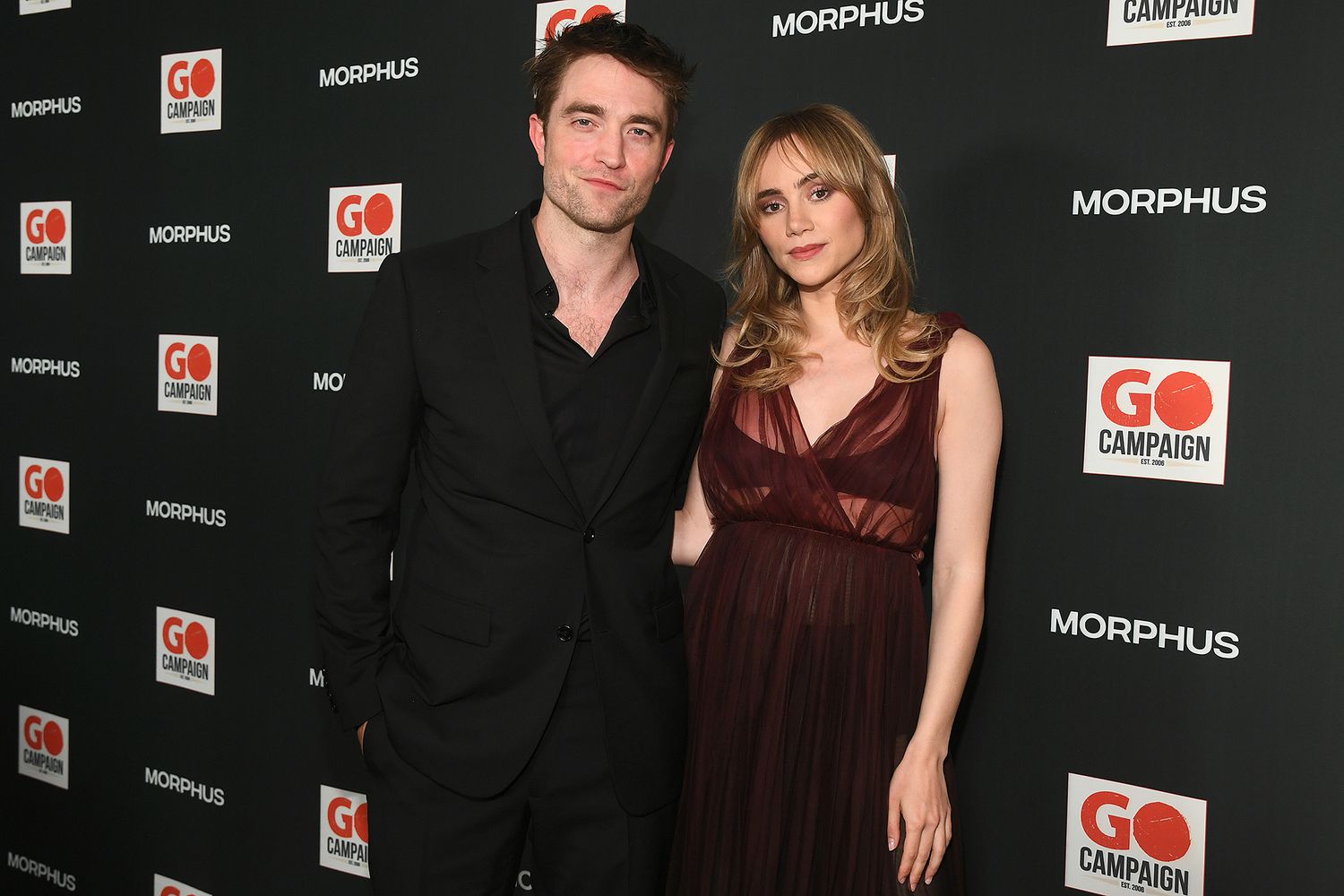 LOS ANGELES, CALIFORNIA - OCTOBER 21: Robert Pattinson and Suki Waterhouse attend the GO Campaign's Annual Gala 2023 at Citizen News Hollywood on October 21, 2023 in Los Angeles, California.