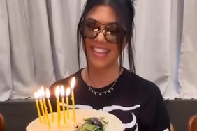 Kourtney Kardashian IHOP Birthday Breakfast with Cake and Coffee