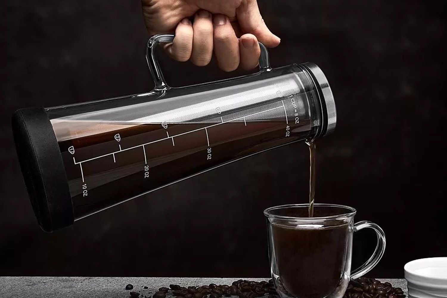 Target JoyJolt Fresco Airtight Cold Brew Iced Coffee Maker - 32 oz Tea Maker with Non-Slip Silicone Base