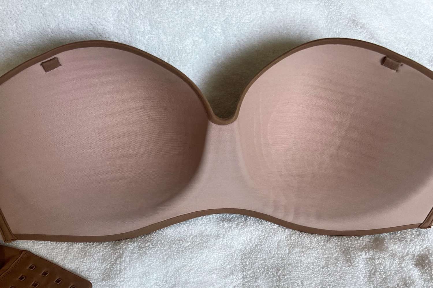 close up of the inside of Soma Enbliss Multiway Stay-Put Wireless Strapless Bra cups