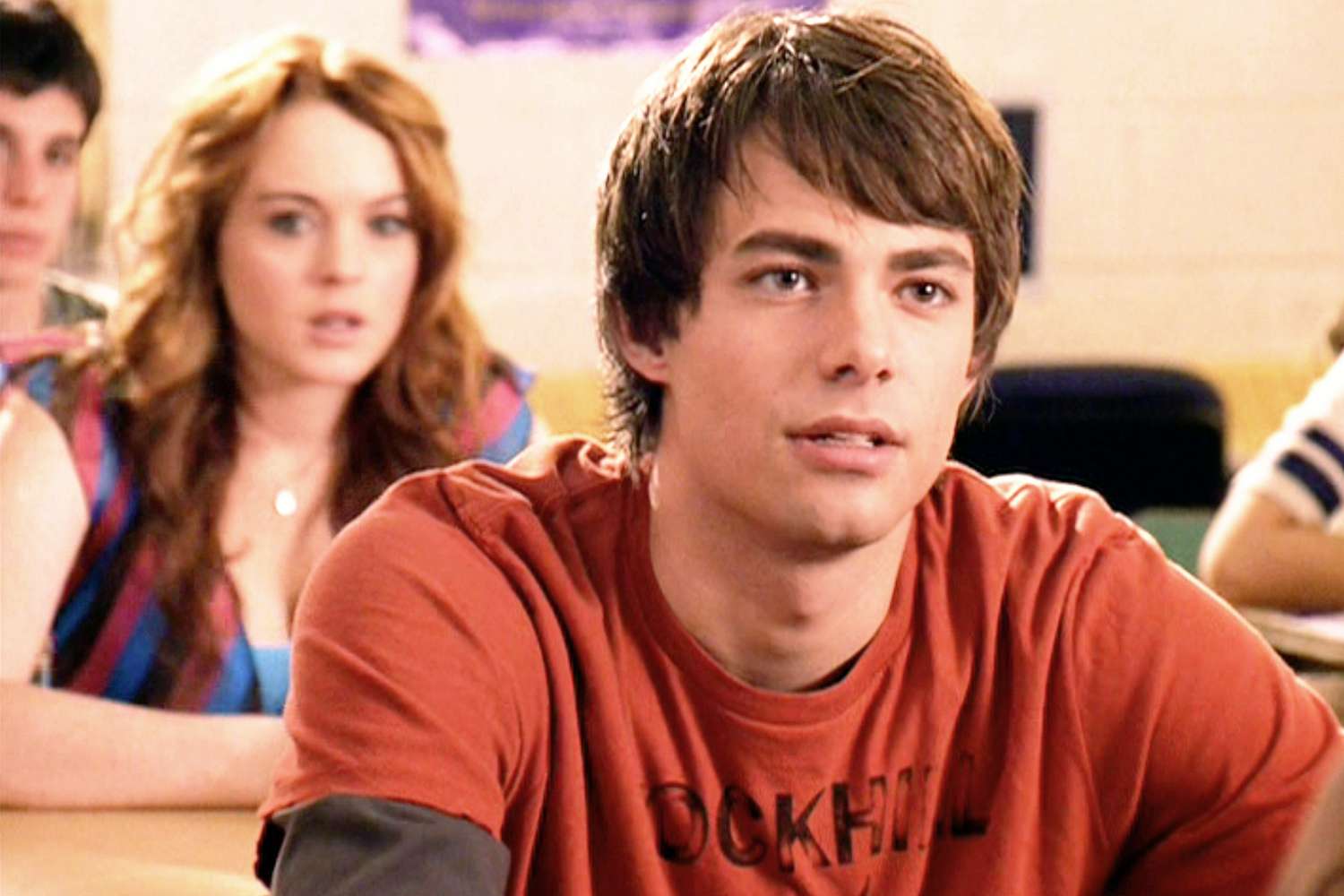 "Mean Girls", directed by Mark Waters. Seen here from left, Lindsay Lohan as Cady Heron and Jonathan Bennett as Aaron Samuels