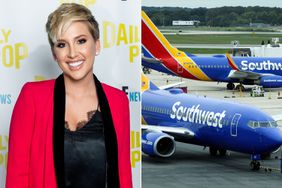 DAILY POP -- Episode 200124 -- Pictured: (l-r) Savannah Chrisley of Chrisley Knows Best stops by the set to talk about fashion and her upcoming wedding -- (Photo by: Aaron Poole/E! Entertainment/NBCU Photo Bank via Getty Images); BALTIMORE, MARYLAND - OCTOBER 11: A Southwest Airlines airplane taxies from a gate at Baltimore Washington International Thurgood Marshall Airport on October 11, 2021 in Baltimore, Maryland. Southwest Airlines is working to catch up on a backlog after canceling hundreds of flights over the weekend, blaming air traffic control issues and weather. (Photo by Kevin Dietsch/Getty Images)
