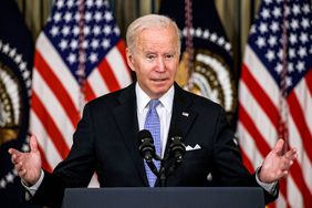 President Joe Biden speaks during a press conference in the State Dinning Room at the White House on November 6, 2021 in Washington, DC.