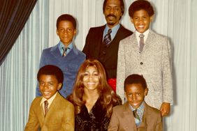 Ike & Tina Turner pose for a portrait with their son and step-sons in circa 1972