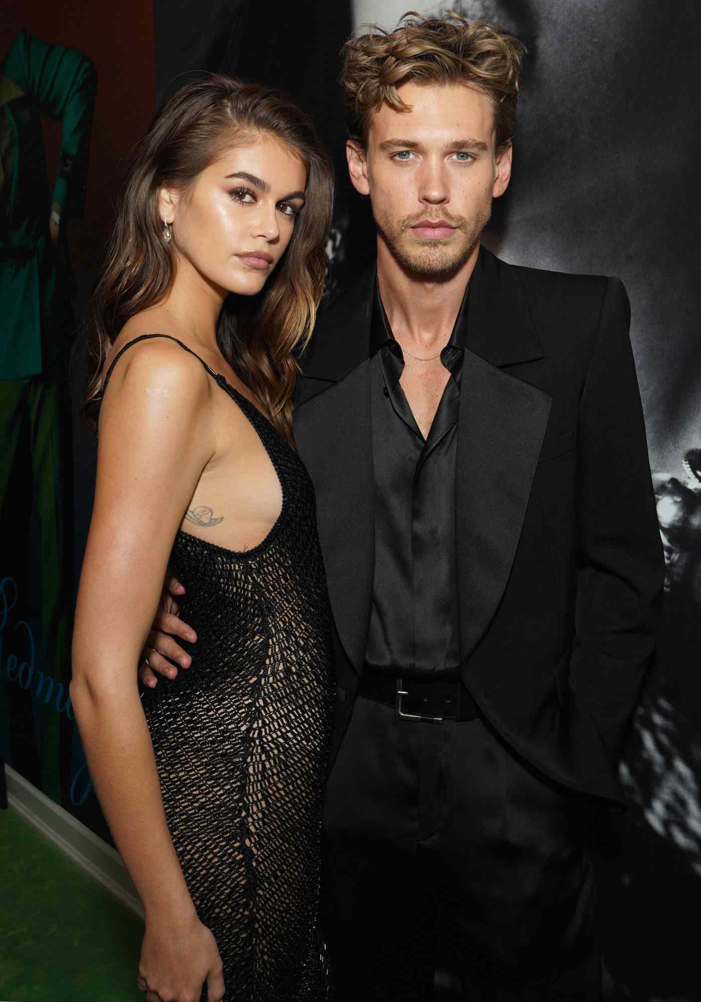 LOS ANGELES, CALIFORNIA - FEBRUARY 24: (L-R) Kaia Gerber and Austin Butler attend W Magazine's Annual Best Performances Party at Chateau Marmont on February 24, 2023 in Los Angeles, California. (Photo by Presley Ann/Getty Images for W Magazine)