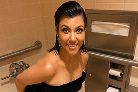 Kourtney Kardashian on the toilet 