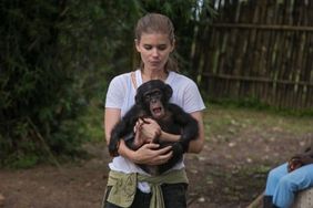 Kate Mara volunteering at Liberia Chimpanzee Rescue & Protection