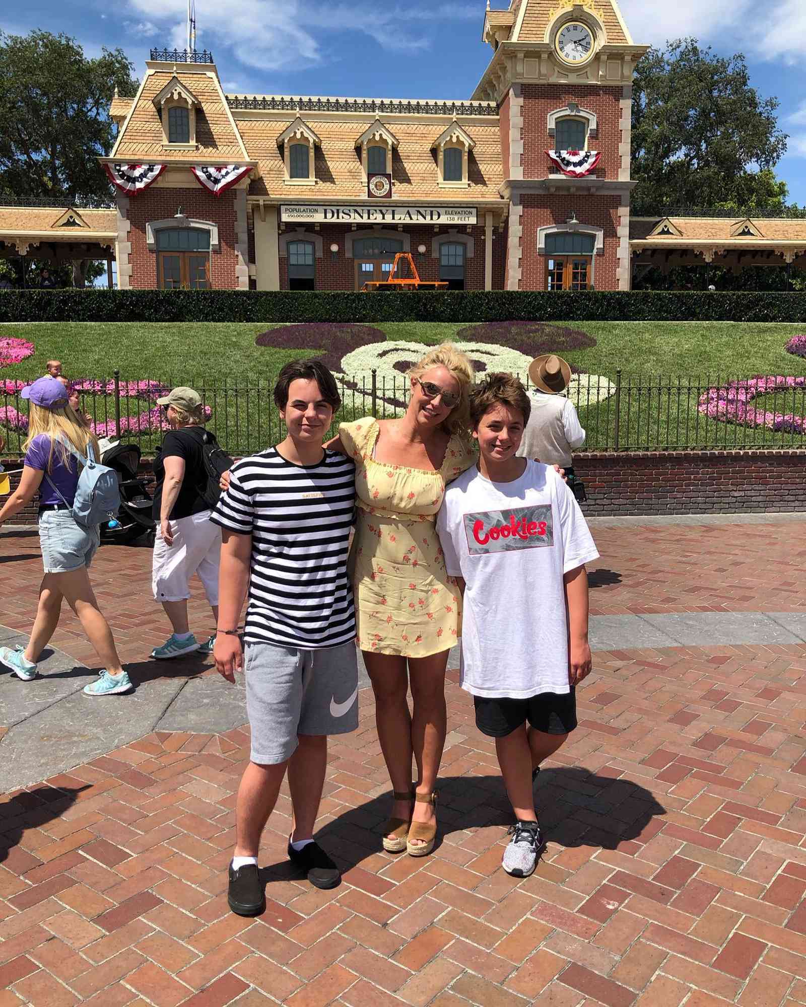 Britney Spears and her sons at Disneyland