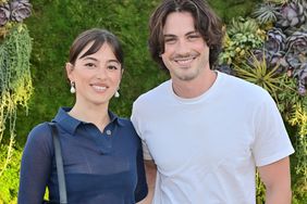 Analuisa Corrigan and Logan Lerman attend an event as Audi brings world-renowned restaurant Noma to Los Angeles on July 19, 2022 in Los Angeles, California.