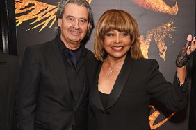 Erwin Bach and Tina Turner arrive at the press night performance of "Tina: The Tina Turner Musical" at the Aldwych Theatre on April 17, 2018 in London, England