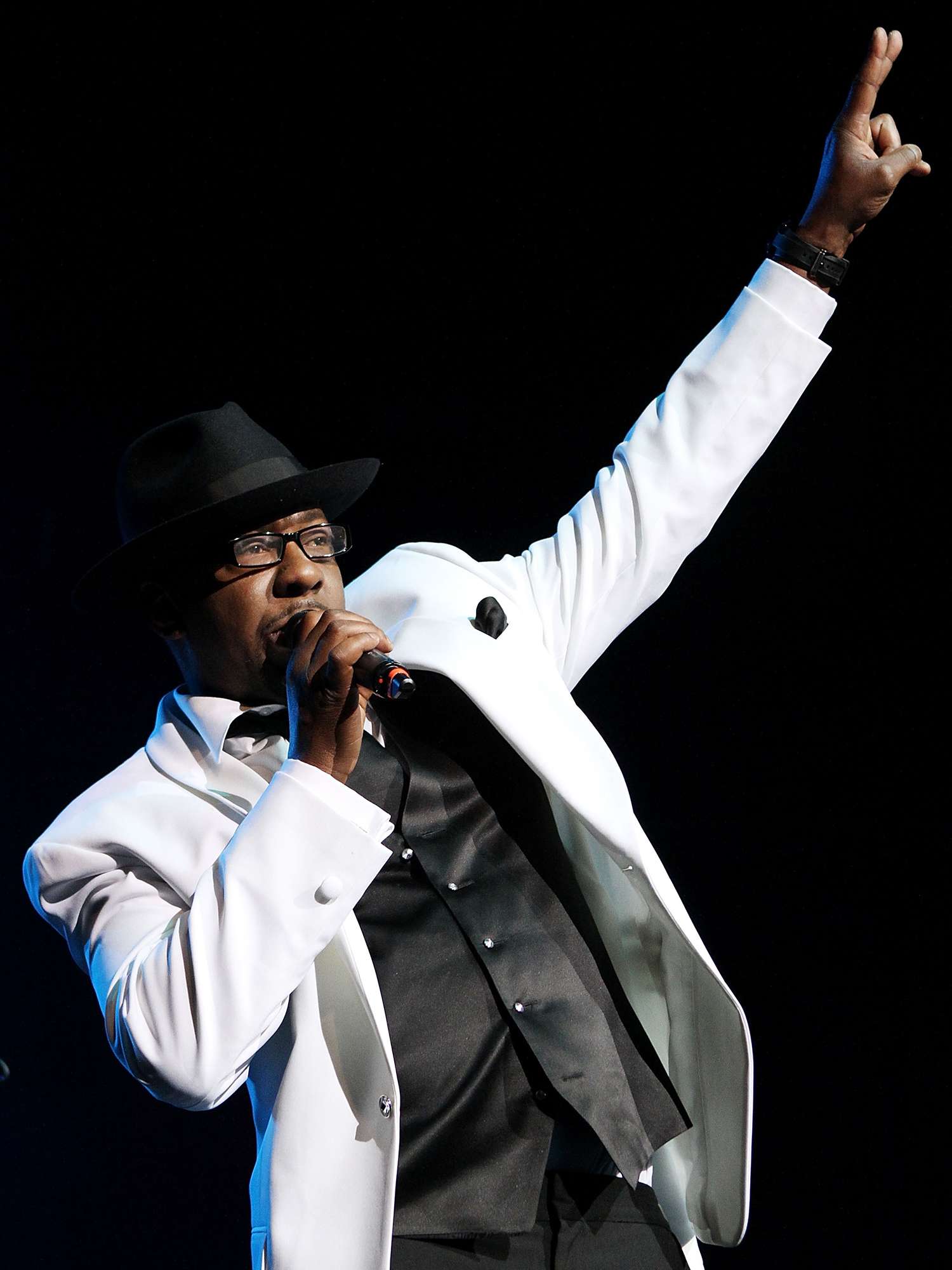 Bobby Brown performs with New Edition at Mohegan Sun Arena on February 18, 2012 in Uncasville, Connecticut