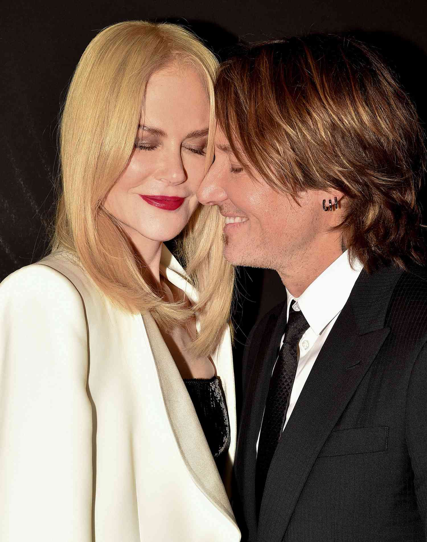 Nicole Kidman and husband Keith Urban pose backstage after the Giorgio Armani Prive Haute Couture Fall/Winter 2019 2020 show as part of Paris Fashion Week on July 02, 2019 in Paris, France