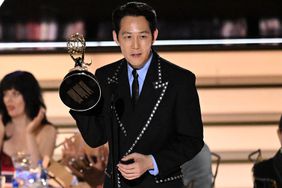 South Korean actor Lee Jung-jae accepts the award for Outstanding Lead Actor In A Drama Series for "Squid Game" onstage during the 74th Emmy Awards at the Microsoft Theater in Los Angeles, California, on September 12, 2022.