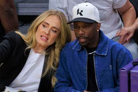 Adele and Rich Paul attend game four of the Western Conference First Round Playoffs between the Los Angeles Lakers and the Denver Nuggets on Saturday April 27, 2024 at Crypto.com Arena in Los Angeles, California. 