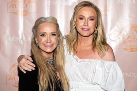 Television personalities Kim Richards (L) and Kathy Hilton attend an exclusive screening of "Real Housewives Of Beverly Hills" at a private residence on July 20, 2022 in Bel Air, California.