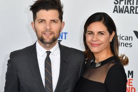 Adam Scott (L) and producer Naomi Scott attend the 2017 Film Independent Spirit Awards at the Santa Monica Pier on February 25, 2017 in Santa Monica, California