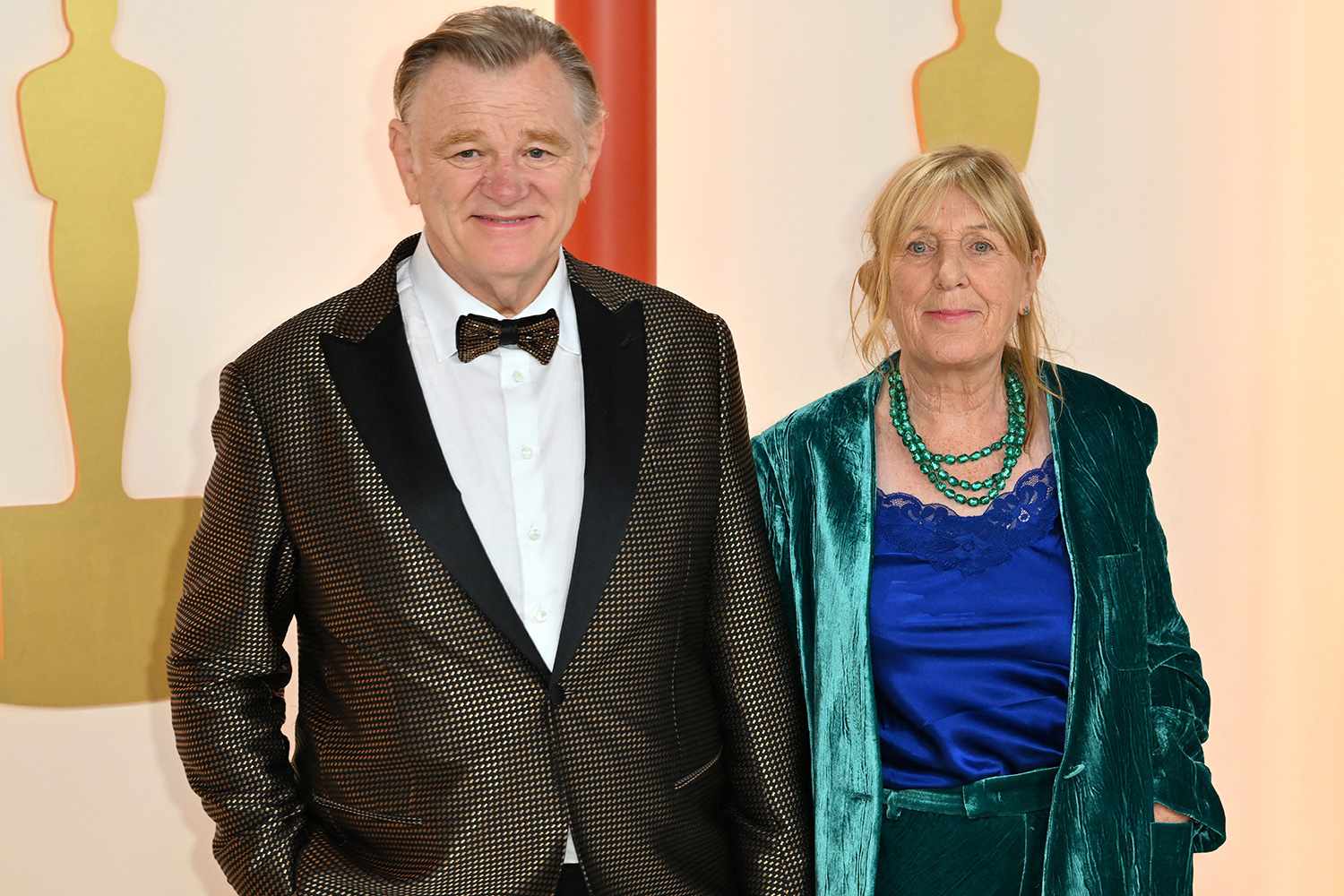 Irish actor Brendan Gleeson and his wife Mary Gleeson attend the 95th Annual Academy Awards at the Dolby Theatre in Hollywood, California on March 12, 2023. (Photo by ANGELA WEISS / AFP) (Photo by ANGELA WEISS/AFP via Getty Images)