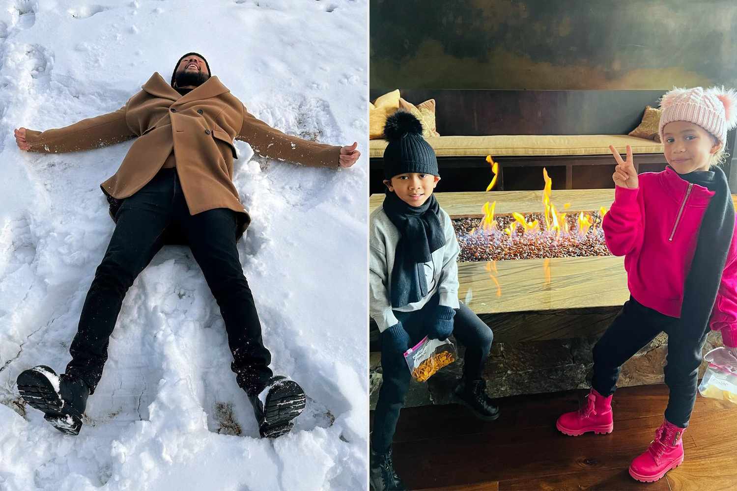 John Legend Has Fun Playing in the Snow with Miles and Luna