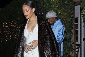 *PREMIUM-EXCLUSIVE* Santa Monica, CA - A pregnant Rihanna shows off her statuesque figure in a white dress as she’s steps out to celebrate her 35th birthday with ASAP Rocky