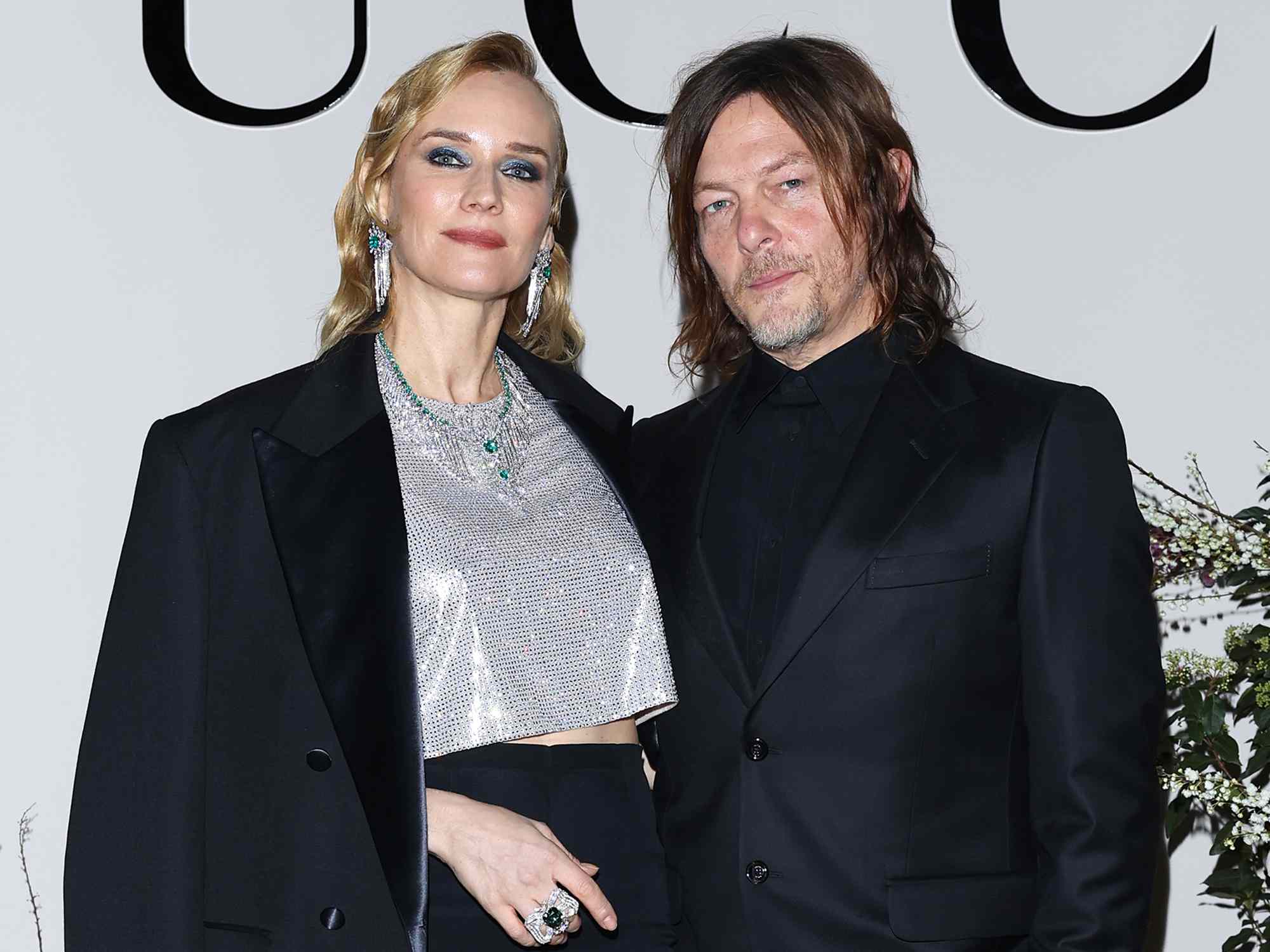 Diane Kruger and Norman Reedus attend private dinner celebrating the Gucci High Jewelry Collection at Hotel Ritz on January 24, 2023 in Paris, France