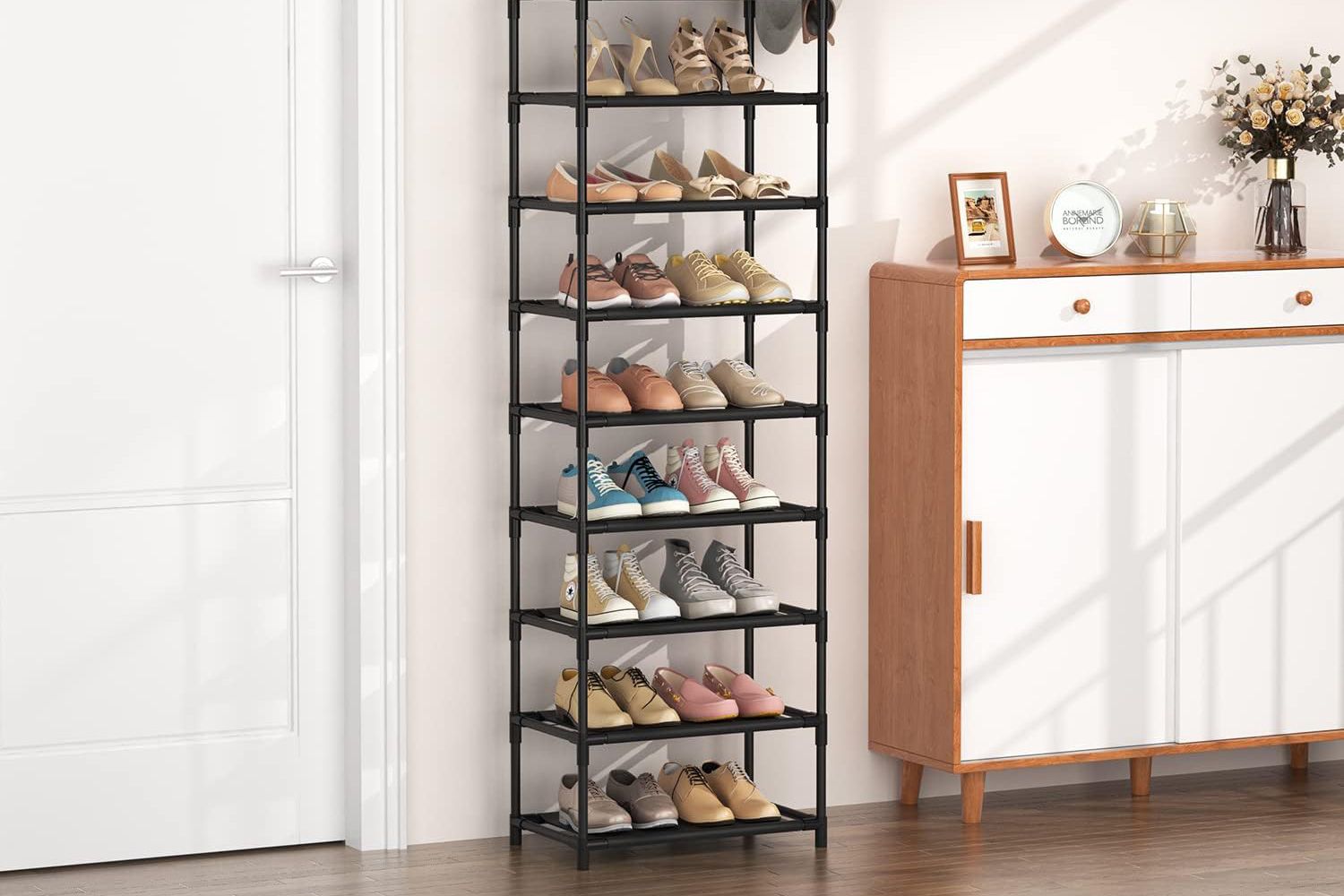  LANTEFUL 10 Tiers Tall Shoe Rack 20-25 Pairs Boots Organizer