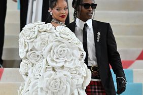 ASAP Rocky and Rihanna are seen at The 2023 Met Gala Celebrating "Karl Lagerfeld: A Line Of Beauty" at The Metropolitan Museum of Arton May 1, 2023