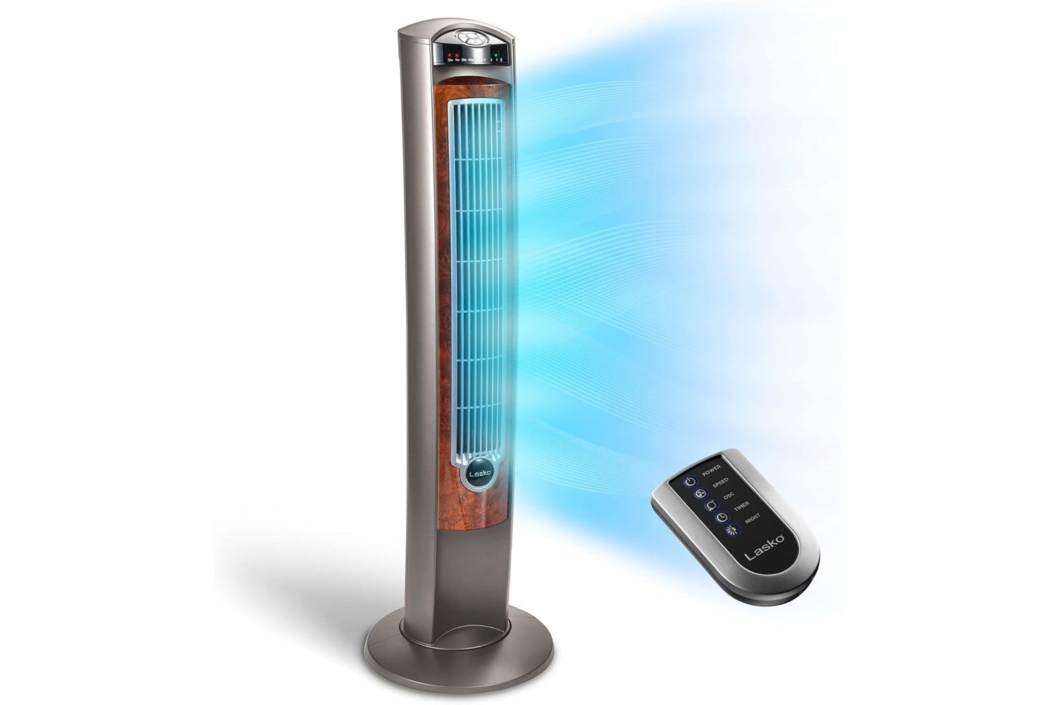 Amazon Lasko Oscillating Tower Fan, Nighttime Setting