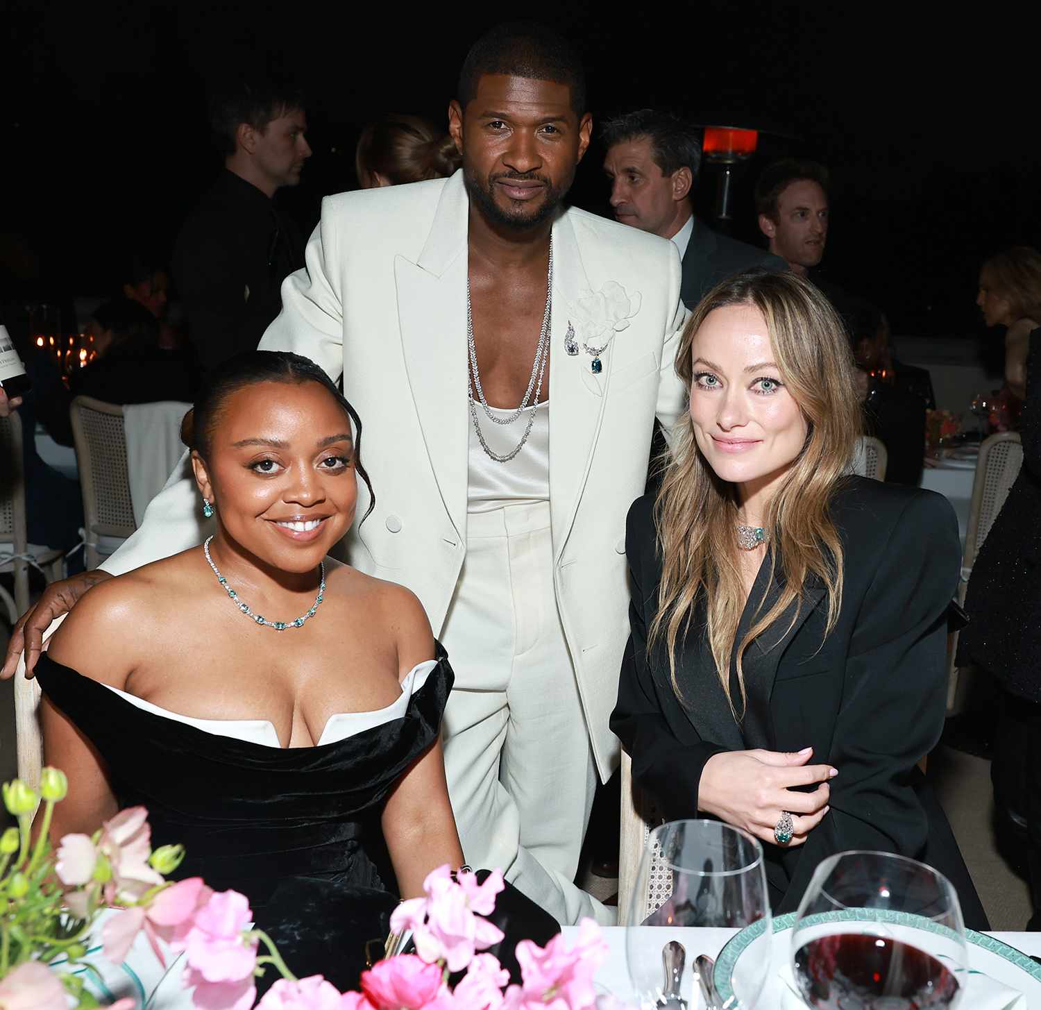 Quinta Brunson, Usher, and Olivia Wilde attend the Tiffany & Co. Celebration of the launch of Blue Book 2024