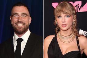 Travis Kelce attends the 2022 ESPYs; Taylor Swift attends the 2023 MTV Video Music Awards