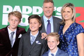 Will Ferrell, wife Viveca Paulin and their sons, (L-R) Magnus Ferrell, Mattias Ferrell and Axel Ferrell attend the premiere of Paramount Pictures' 'Daddy's Home 2' at Regency Village Theatre on November 5, 2017 in Westwood, California