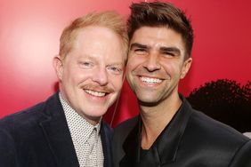 Jesse Tyler Ferguson and Justin Mikita pose at the opening night of the new play "POTUS" on Broadway at The Shubert Theater on May 1, 2022 in New York City