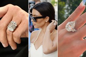 Kim Kardashian-West wedding ring detail. ; Kim Kardashian on May 10, 2014. ; Khloe Kardashian ring detail.
