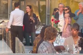 Natalie Portman is all smiles with Director Todd Haynes and enjoying fine wine with lots of talks at the restaurant Georges in Paris. natalie's husband, Benjamin Millepied can be seen a few feet away engaged in conversation with an unidentified woman