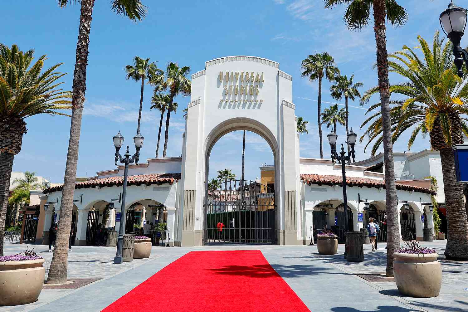 The entrance to Universal Studios is seen during Universal Studios Hollywood grand reopening media day at Universal Studios Hollywood on April 15, 2021 in Universal City, California. 